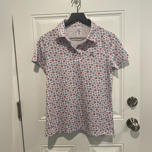 Rhoback Women’s Short sleeve Polo Shirt Fireworks Size Small - Picture 6 of 6